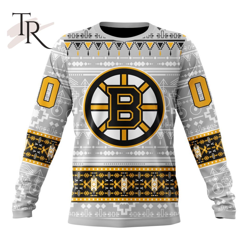 New 2025 NEW] ized NHL Boston Bruins Special Native Design Custom Hoodie - Image 6